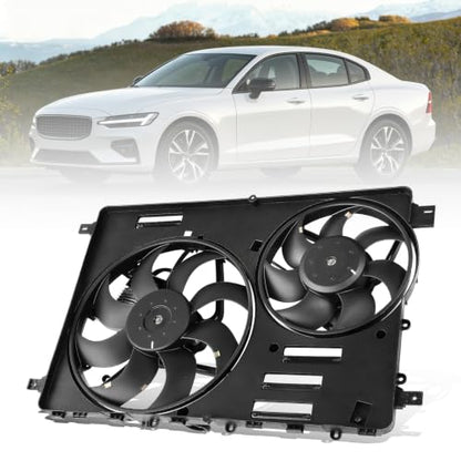 Engine Cooling Radiator Fan Assembly Fit for Volvo Models - XC60 2010-2016, S60 2011-2016, XC70 2008-2015, S80 2008-2015, V60 2015-2016, V70 2008-2010, Reference Number 838-0009, FA71811 - size: 838-0009, FA71811