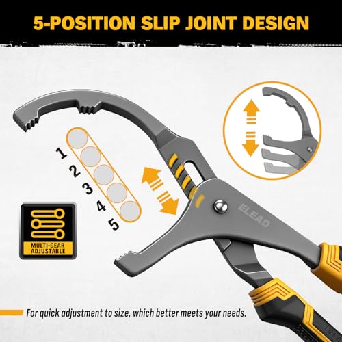ELEAD Adjustable Oil Filter Wrench Set - 9" & 12" Pliers for Cars, Trucks, Motorcycles - Durable Carbon Steel, Ergonomic Grip, Easy Access Design - style: 9" & 12"