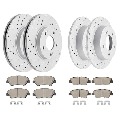 Acinoparts Front(11.02") and Rear(10.31") Brake Kit for Hyundai Elantra - size: HMBK3158431603
