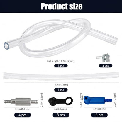 14 Pcs Brake Fluid Deflerator, Universal Brake Bleeder Kit with One Way Check Valve, Adapter,Hose,Caps & Clamps, Hydraulic Bleeding Tool for Car, Motorcycle and Clutch Systems