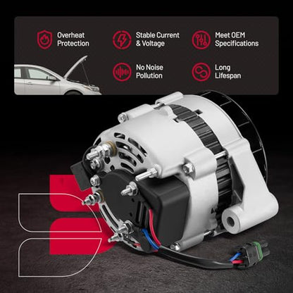 BDFHYK 55A High Output Alternator 12V 55A 1-Groove Pulley Counterclockwise