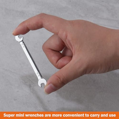 Mini Double Open End Wrench Set Metric and SAE 20 Pcs - style: Metric & SAE (Double Open End)