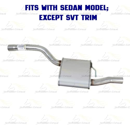 Exhaust Muffler Assembly Compatible with Ford Focus 2000-2004 2.0L | Sedan | Stainless Steel | Northeastern Exhaust | Includes Clamps, Gasket, Hangers and Bolt Kit | Direct-Fit Replacement