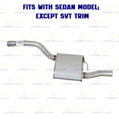 Exhaust Muffler Assembly Compatible with Ford Focus 2000-2004 2.0L | Sedan | Stainless Steel | Northeastern Exhaust | Includes Clamps, Gasket, Hangers and Bolt Kit | Direct-Fit Replacement