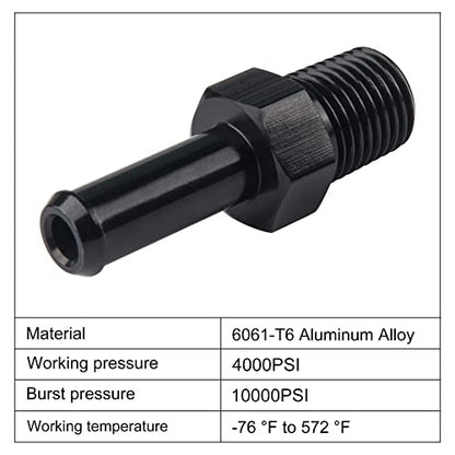 EVIL ENERGY 1/4" NPT Male to 3/8" Barb Fitting Adapter Straight Aluminum Black 2PCS - size: 1/4 NPT to 3/8 Brab
