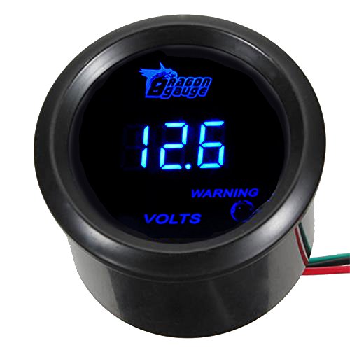 ESUPPORT Car 2" 52mm Digital Volt Voltage Gauge Meter Kit Blue LED - color: Volt Gauge