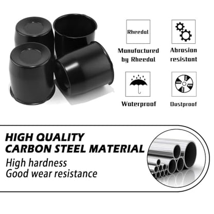 4Pcs 4.25" OD 4.33" H Push Through Trailer Wheel Center Cap for Rim - color: Matt Black, size: 4.25" Hub 4.33" H