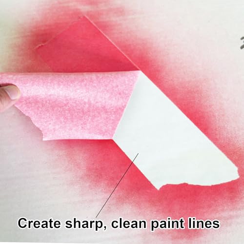 BOMEI PACK Wide Pink Painters Tape 4 Inches x 30 Yards, 3D Tape, 3D Printing Tape for Laser Cutting, 21-Day Clean Removal Wide Masking Tape - color: Pink