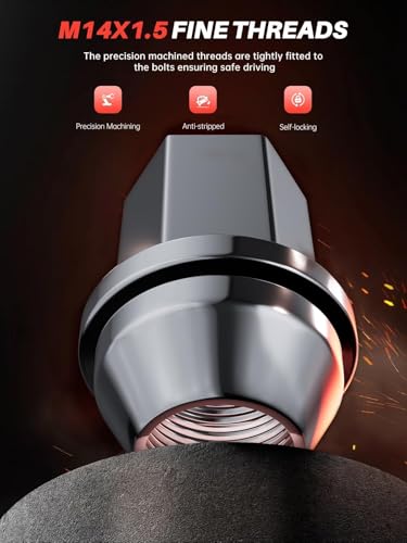 Sposuit 20 Pcs M14x1.5 OEM Lug Nuts, 22mm Hex - Replacement for Jeep - color: Chrome, size: M14x1.5, style: 20 Pcs OEM(W:1.2")