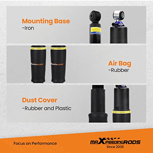 maXpeedingrods Rear Air Shocks Suspension for Cadillac Escalade 2000-2014 - color: Black