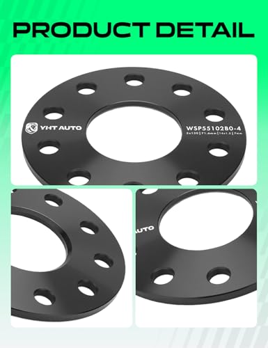 YHTAUTO 5x130 Wheel Spacers 7 mm for Audi, Porsche, Volkswagen - size: 7 MM Thickness, style: 4 PCS