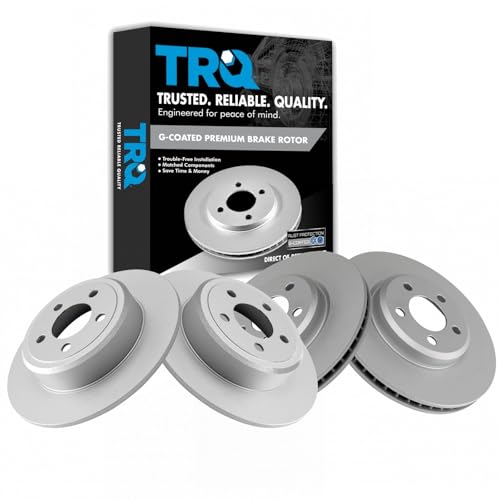 TRQ Front and Rear Brake Rotor Set G Coated - style: BRA15436