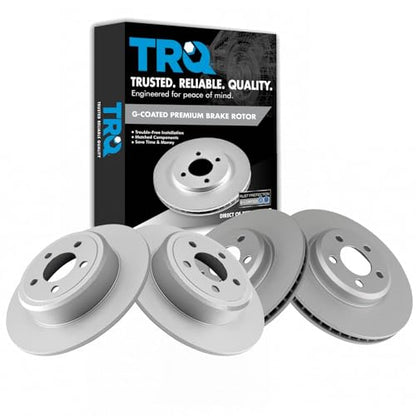 TRQ Front and Rear Brake Rotor Set G Coated - style: BRA15436