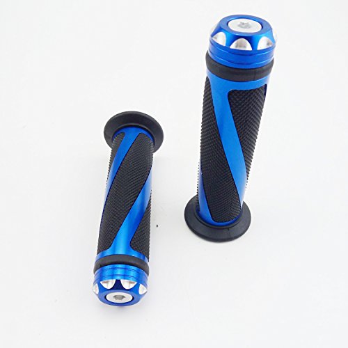 Universal Motorcycle Rubber Gel Handlebar Hand Grips for 7/8" Bar End Handle Bars Sports Bikes - color: Blue