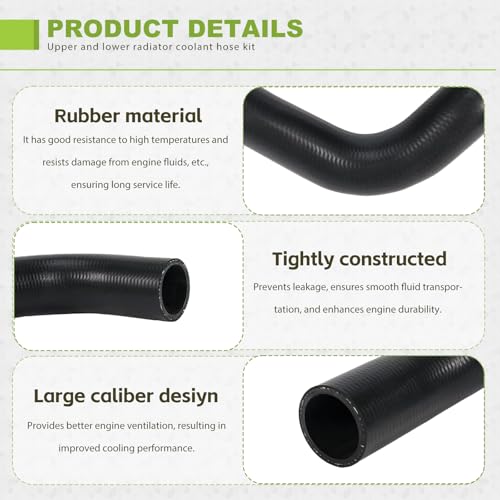 Upper and Lower Radiator Coolant Hose Set Fit for Toyota Tundra Sequoia 2007-2022 4.6L 5.7L V8 Inlet and Outlet Water Pipe, Replace 16571-0S010 16572-0S011 16572-0S010