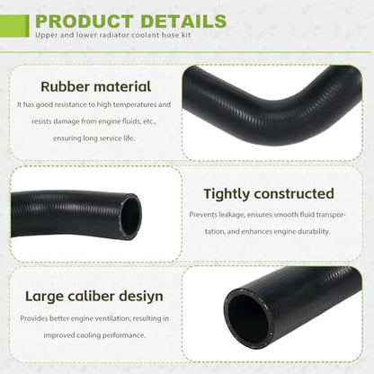 Upper and Lower Radiator Coolant Hose Set Fit for Toyota Tundra Sequoia 2007-2022 4.6L 5.7L V8 Inlet and Outlet Water Pipe, Replace 16571-0S010 16572-0S011 16572-0S010