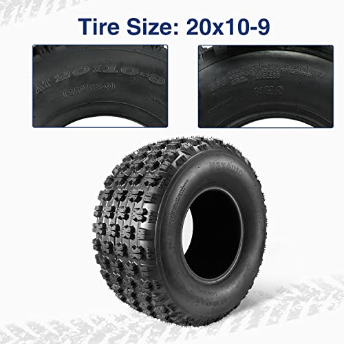MaxAuto ATV Sport Quad Tires set of 2 20X10-9 Rear Tires 4Ply Tubeless Tire replacement for 400ex TRX 450r, Raptor 660, YFZ 450