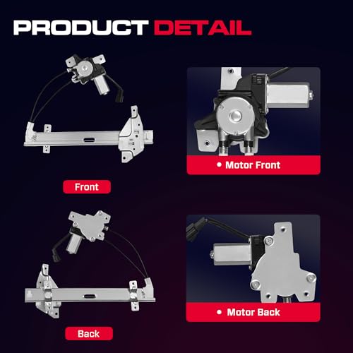 Rear Passenger Side Power Window Regulator with Motor (2 Pins) Fit for 1997-2005 Buick Century 1997-2004 Regal, 1998-2002 Oldsmobile Intrigue, 741-709 - size: Rear Passenger (RH)