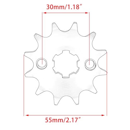 428-13T 17mm Motorcycle Front Engine Sprocket Whit Chain Links Kit Replacment for 50cc 70cc 110cc 125cc 150cc Dirt Pit Mini Pocket Bike ATV 4 Wheeler Moped Go Kart - size: 13T