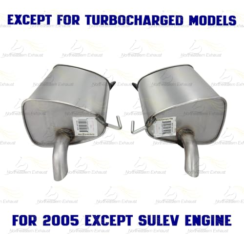 Exhaust Pair of Muffler Compatible for 2005-2009 Subaru Outback 2.5L | Stainless Steel | Northeastern Exhaust | Free Gaskets Included | Direct-Fit Replacement