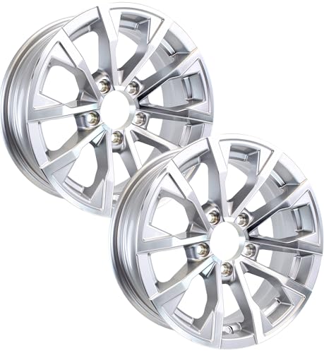 eCustomrim 2-Pack Aluminum Trailer Wheel 15X5 15 Inch 5 Lug Silver Machined