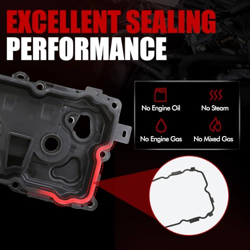 MITZONE Engine Valve Cover Kit Left & Right with Gasket & Bolts Compatible with 2009-2014 Nissan Murano Quest 3.5L Replace# 13264-JP01A 13264-JP01B