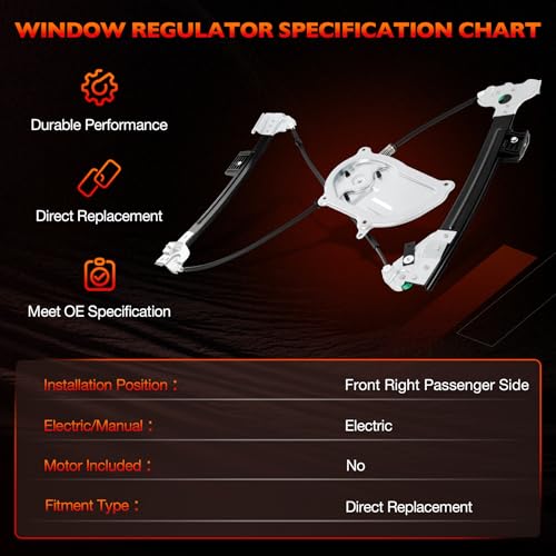 740-085 Front Right Passenger Side Power Window Regulator without Motor - size: 740-085