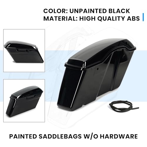 ECOTRIC Pained Hard Saddlebags Saddle Bags Compatible with Davidson - color: Black, size: Style2
