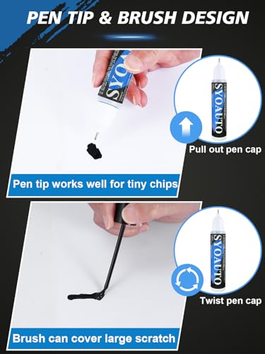 SYOAUTO Silver Touch Up Paint for Cars, Auto Touch Up Paint Silver Scratch Repair Automotive Silver Car Paint Pen 2 in 1 Car Touch Up Paint 0.4 oz - color: Silver