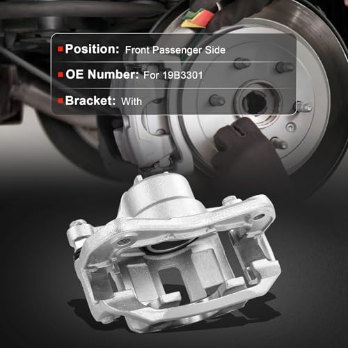 cciyu Front Right Disc Brake Caliper Assembly With Bracket 19B3301 - size: Front Right[19B3301]