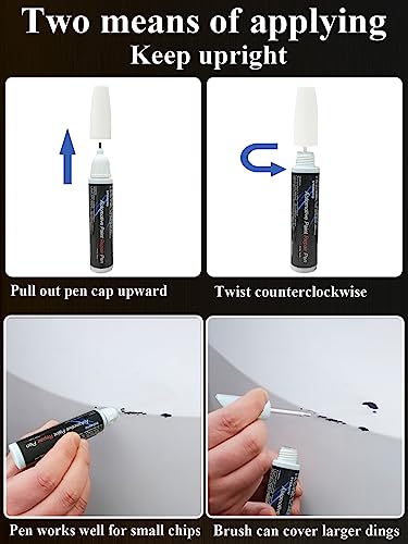 SYOAUTO Stealth Grey PN01 Touch Up Paint for Tesla Model Y 3 X S Car Touch Up Paint Pen 0.4 oz Automotive Scratch Repair Pen Brush and Tip 2 in 1 Pen (Stealth Grey PN01) - color: Stealth Grey (PN01)