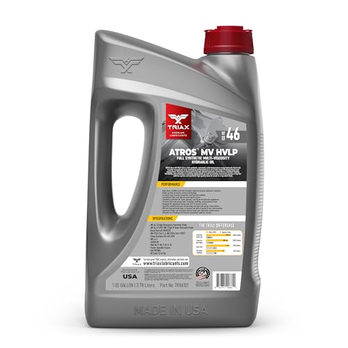 TRIAX Atros MV HVLP 46 Full Synthetic Hydraulic Oil, 300% Additive Anti-Wear Boost, 7,000-10,000 Hour Life, Arctic Grade -54 Cold Flow and High Temp Operations (1 Gallon) - size: 1 Gallon