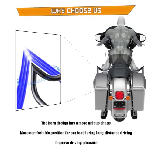 Kinglemc Crash Bar Engine Guard for Harley Davidson Touring(Black-C) - color: Black-C