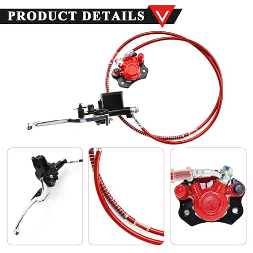 PRO BAT ATV Rear Hydraulic Disc Brake Kits - color: Red