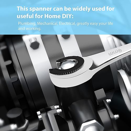 LOSCHEN 12pcs/set 8-19mm Metric Ratcheting Wrench Combination Wrench Set with 72 Teeth, Chrome Vanadium Steel Tubing Ratchet Spanner（US and European Patents） - size: Metric set/12pcs