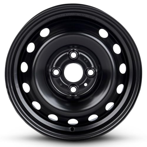 14x5.5 in Steel Wheel Rim 4 Lug 100mm 46mm Offset 54.1mm CB| Powder-Coated Black finish Fits 2006-2011 Kia Rio | New OEM Replacement | 529101G105 - size: 14x5.5 inch Wheel