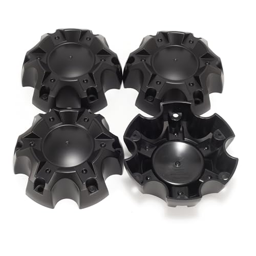 5.55in Wheel Center Caps for Ballistic Center Hubcaps, 4 Pack Matte Black Color Center Cover Replacement, 6 lugs - color: Matte Black