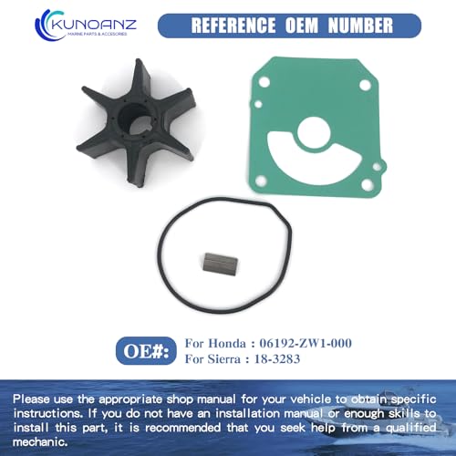 06192-ZW1-000 Water Pump Impeller Kit for Honda 75-130 HP 4 Stroke - size: BF75/90/115/130