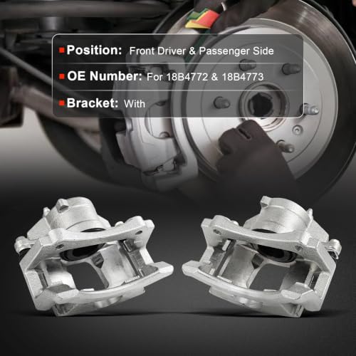 cciyu Front Left & Right Disc Brake Calipers Assembly 18B4772 18B4773 - size: Front[18B4772+18B4773]