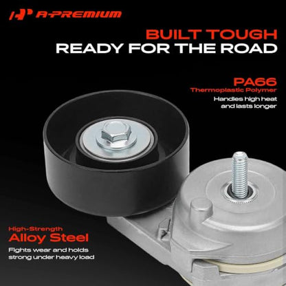 A-Premium Belt Tensioner Assembly with Pulley Compatible with Ford, Mazda