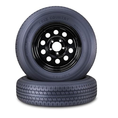 Free Country Trailer Tire Wheel ST205/75R15 8PR D 107N 5X4.5 Black Mod Pk2 - size: ST205/75R15 /5x4.5