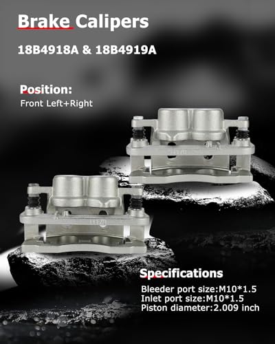 cciyu Front Left & Right Disc Brake Calipers Assembly 18B4919A 18B4918A - size: Front[18B4919A+18B4918A]