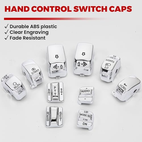 Chrome Switch Housings Caps, Hand Control Switch Housing Cover Button - color: chrome
