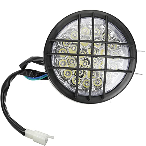 FVRITO 12V LED Front Head Light Lamp for 110cc 125cc 150cc 200cc 250cc TaoTao Coolster Roketa Yamoto Vitacci JCL Kazuma Peace RPS ICEbear Apollo Sej BULL KXD FARM Sunl Kandi ATV Quad 4 Wheeler Go Kart