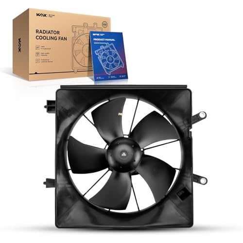 KAX Engine Radiator Cooling Fan, Compatible with 2001-2004 Civic 1.7/2.0L, 2005 Civic(Exc. Hybrid/Value Package), Replace # HO3115115, 19020PLC003, 600380, 19015PLC003, 19030PLC003, 19015PMMA51 - size: 2001-2004 Civic 1.7/2.0L, 2005 Civic