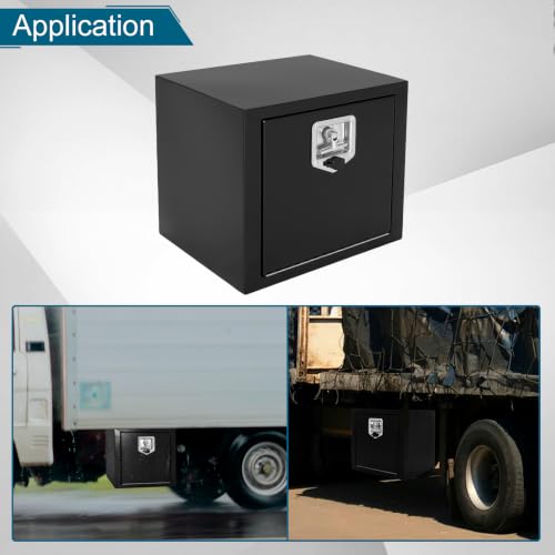 18"X14"X16" Black Underbody Steel Truck Tool Box Storage - size: 18"x14"x16"