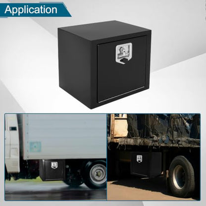 18"X14"X16" Black Underbody Steel Truck Tool Box Storage - size: 18"x14"x16"