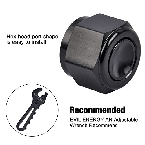 EVIL ENERGY 12AN Flare Cap Block off Fitting Plug Black 2PCS - size: 12AN