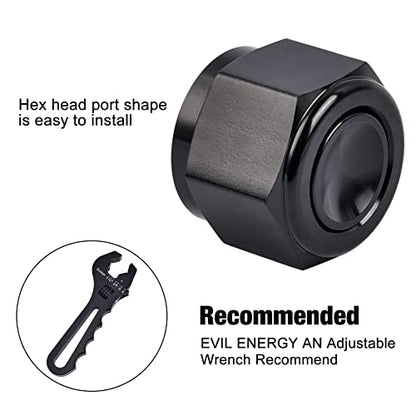 EVIL ENERGY 12AN Flare Cap Block off Fitting Plug Black 2PCS - size: 12AN