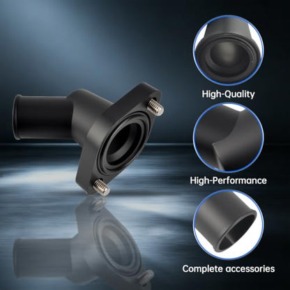 45° Swivel Water Neck Aluminum Black Thermostat Housing - color: Black, size: 45 Degrees Style1